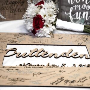 Wedding Guest Book Alternative Custom Laser Cut Name & Date - Hang This in your House After the Wedding USA Wedding Guestbook Ideal for Weddings and Bridal Showers! Guest Book for Wedding Reception