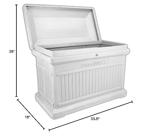 RTS Companies Inc 550200500A7681 ParcelWirx Storage Cabinet, with Hinged Lid, Slate Grey