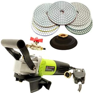 stadea spw104a concrete countertop wet polisher grinder sander variable speed with 4'' diamond polishing pads - a granite stone concrete polishing fabrication tools kit