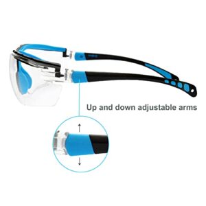 ROAR Clear Premium Safety Glasses Anti-Fog Lens UV Protection, Adjustable Earpiece,2-pack