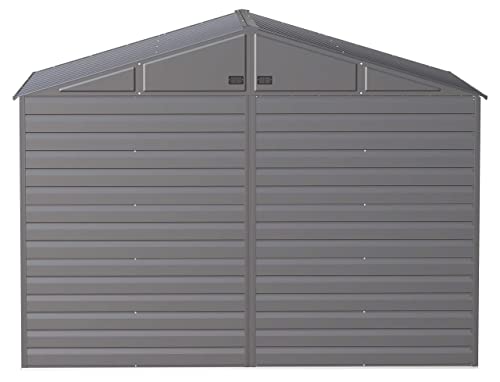 Arrow Select 10' x 8' Outdoor Lockable Steel Storage Shed Building, Charcoal