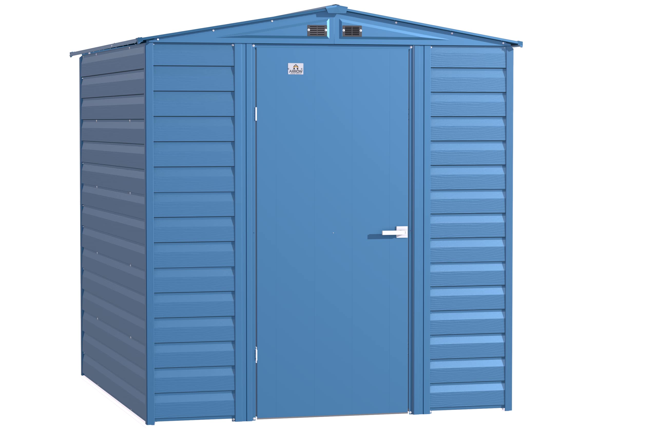 Arrow Select 6' x 7' Outdoor Lockable Steel Storage Shed Building, Blue Grey