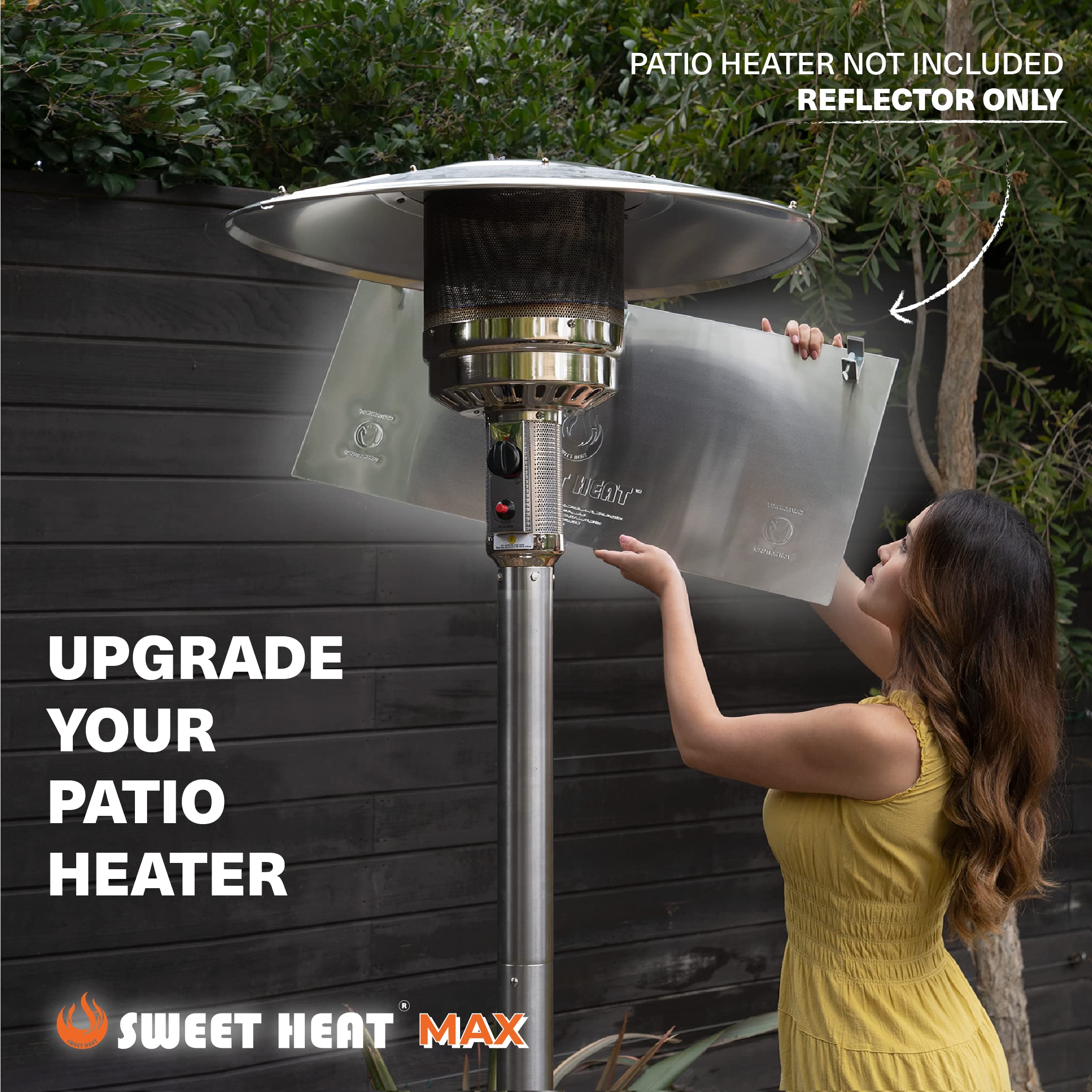 Sweet Heat MAX - 2 Pack - Heat Focusing Reflector for Round Natural Gas and Propane Patio Heaters - 15" Height For Extra Heat Reflecting Power