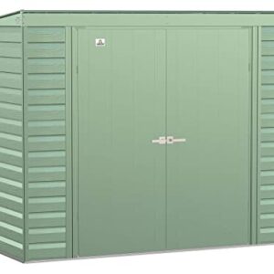 Arrow Select 8' x 4' Outdoor Lockable Steel Storage Shed Building, Sage Green