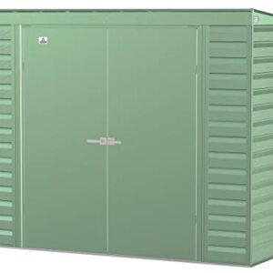 Arrow Select 8' x 4' Outdoor Lockable Steel Storage Shed Building, Sage Green