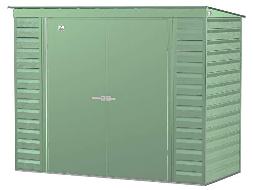 Arrow Select 8' x 4' Outdoor Lockable Steel Storage Shed Building, Sage Green