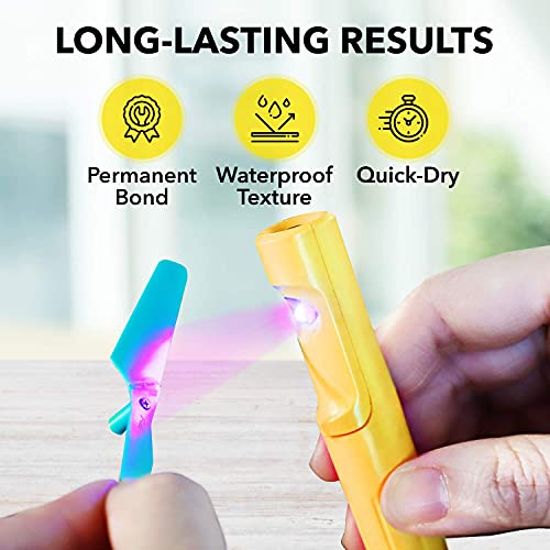 SpectroSeal UV Glue Pen - 5ml/ 0.16 fl oz Resin UV Glue Kit with Light | UV Plastic Bonder Glue Pen Bonds and Cures in Seconds | Clear Liquid Plastic Adhesive for Repairing Jewelry, Plastic, and More