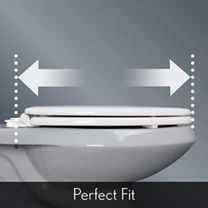 BEMIS 550TTT 000 Open Front Toilet Seat will Never Loosen and Provide the Perfect Fit, ROUND, Durable Enameled Wood, White