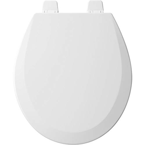 BEMIS 550TTT 000 Open Front Toilet Seat will Never Loosen and Provide the Perfect Fit, ROUND, Durable Enameled Wood, White