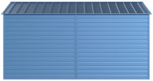 Arrow Shed Select 10' x 14' Outdoor Lockable Steel Storage Shed Building, Blue Grey