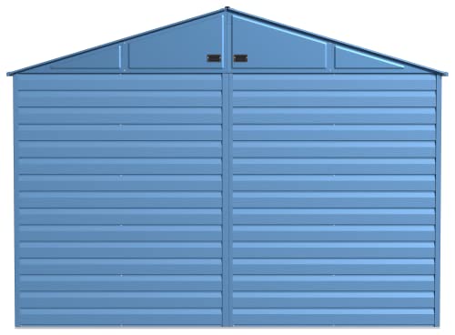 Arrow Shed Select 10' x 14' Outdoor Lockable Steel Storage Shed Building, Blue Grey
