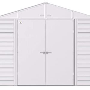 Arrow Select 10' x 12' Outdoor Lockable Steel Storage Shed Building, Flute Grey