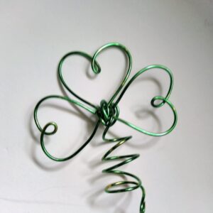 green & gold shamrock mini tree topper for small st patrick's day trees