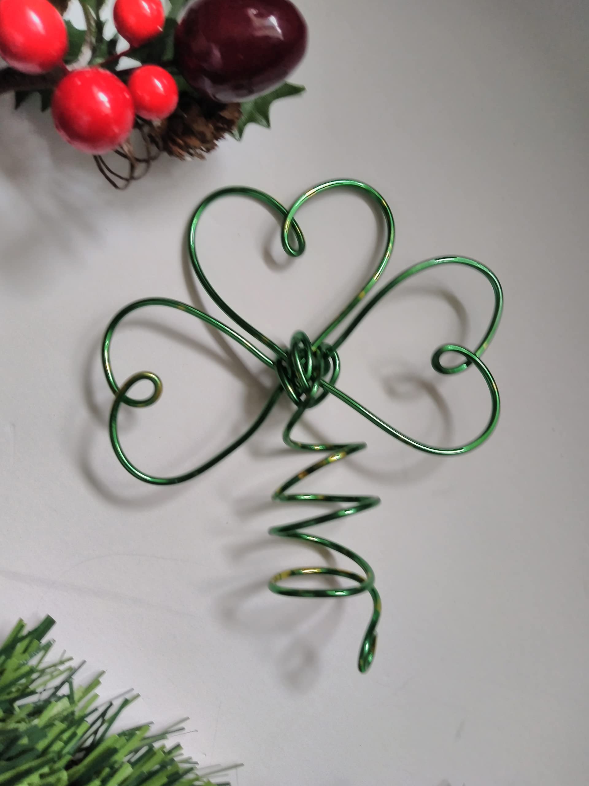 Green & Gold Shamrock Mini Tree Topper For Small St Patrick's Day Trees