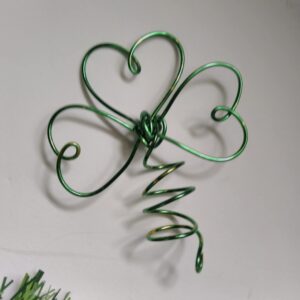 Green & Gold Shamrock Mini Tree Topper For Small St Patrick's Day Trees