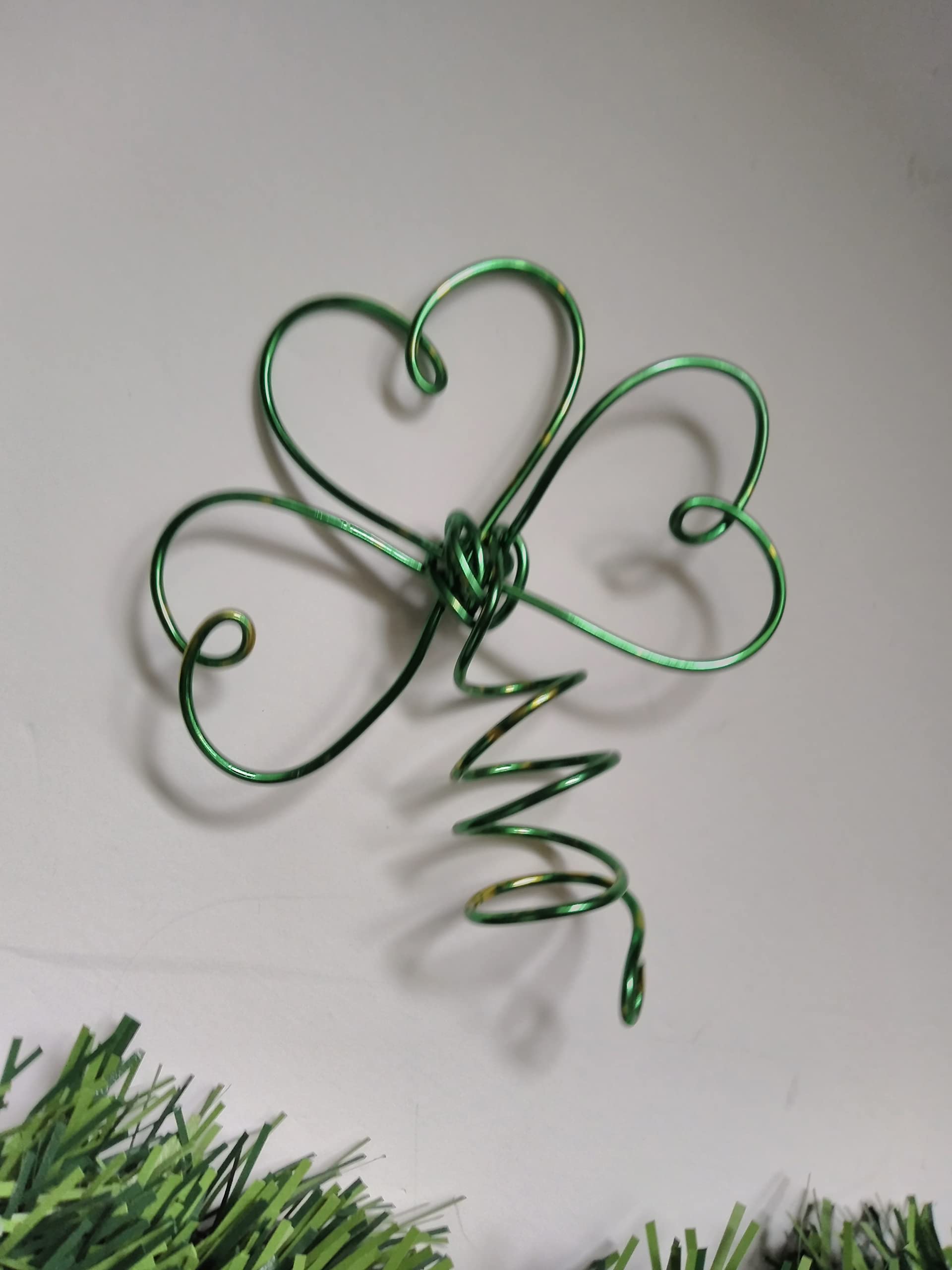 Green & Gold Shamrock Mini Tree Topper For Small St Patrick's Day Trees