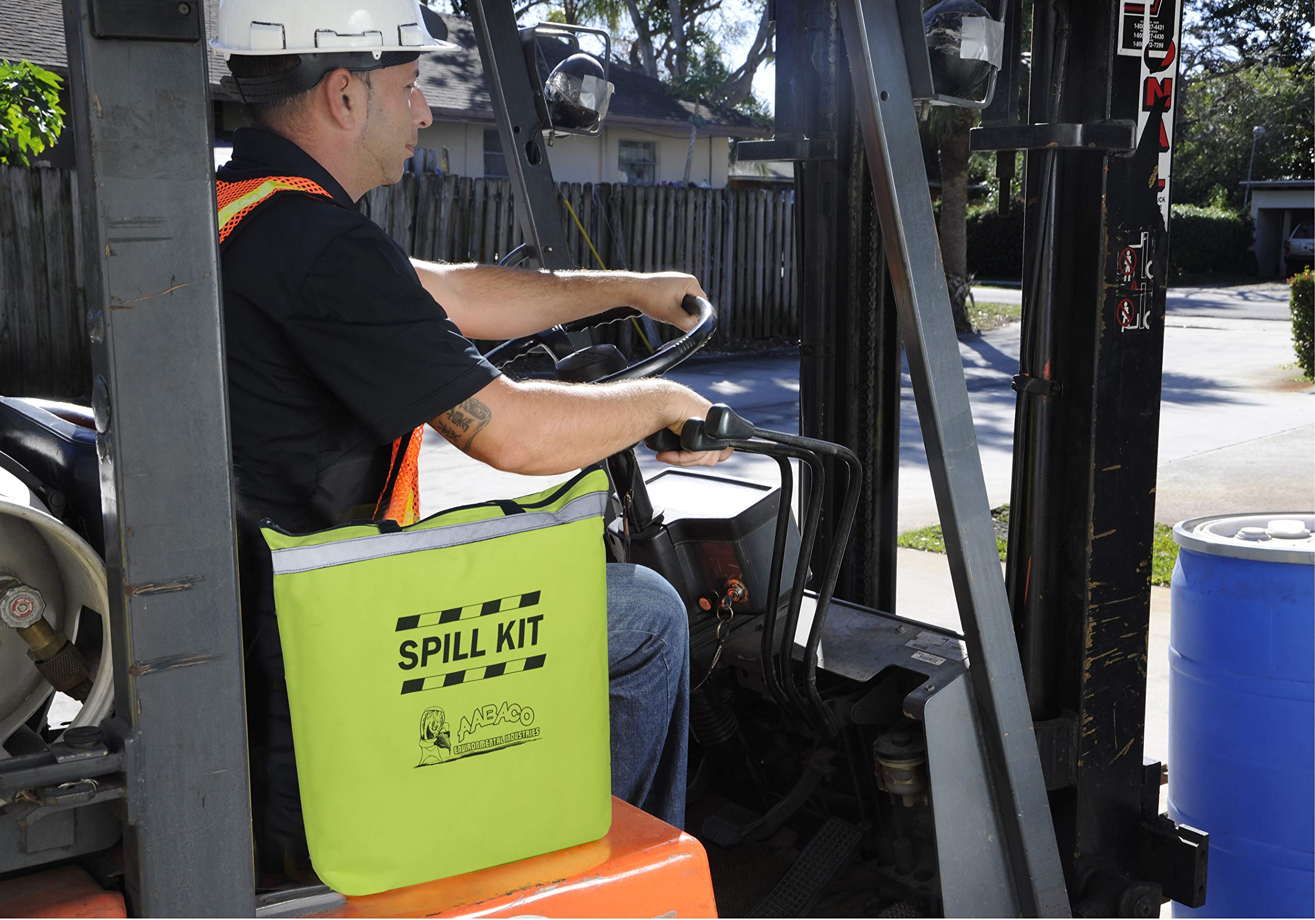 AABACO Universal Spill KIT – Perfect Spill Kits for Trucks - in Portable High Visibility Yellow Tote Bag –for Spill Response – Chemical Or Oil Containment -1 Kit