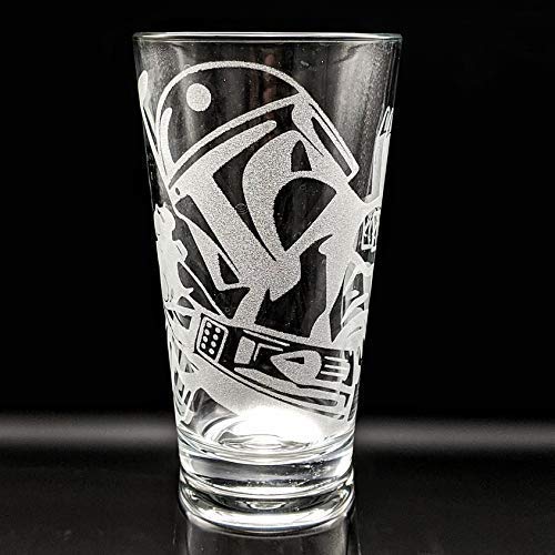 BOBA FETT MANDALORIAN Engraved Pint Glass | Inspired by Mandalorian | Great Gift Idea!