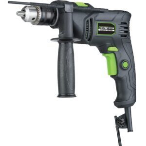 Genesis 1/2 5.0A Variable Speed Reversible Hammer Drill with Auxiliary Handle, Chuck Key and Key Holder and 5ft Power Cord (GHD1250SE)