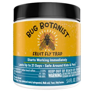 bug botanist fruit fly trap: natural indoor fruit fly killer, family & pet friendly, 5.4oz container