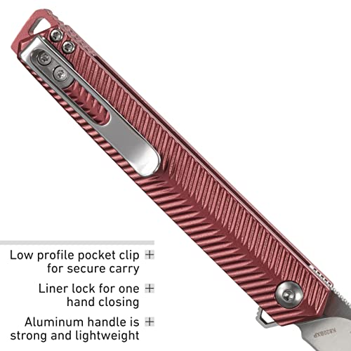 CRKT Stylus Everyday Carry, Plain Edge Blade, Liner Lock, Aluminum Handle, Pocket Clip K820BXP