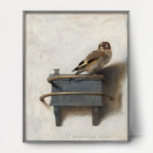 The Goldfinch Print - Vintage Bird Art, Farmhouse Art Print, Dutch Trompe L'oeil - Unframed