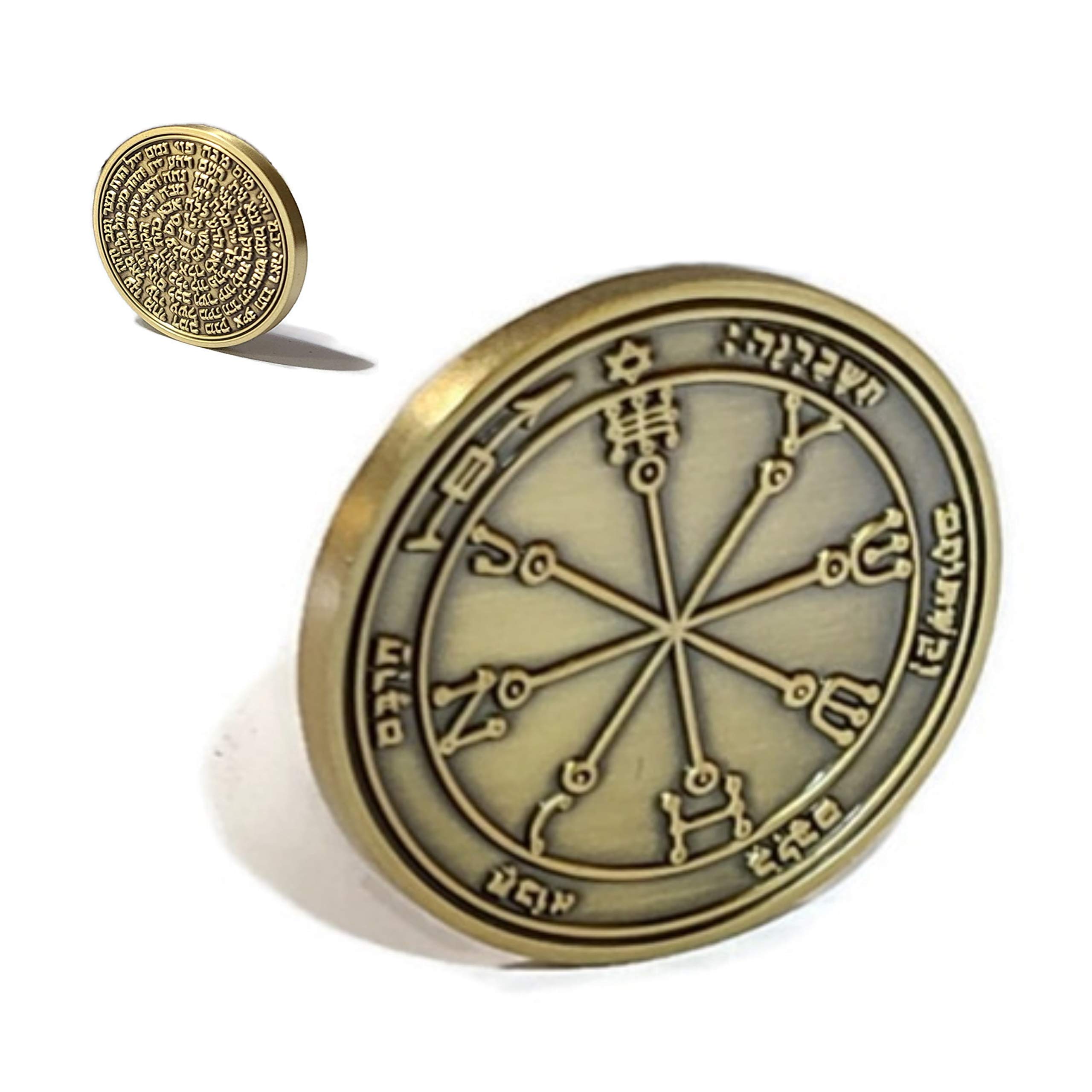 King Solomon Seal Coin Talisman Kabbalah 72 Names of God Sixth Pentacle of Mars