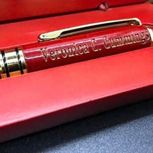 Custom Engraved Wood Pen Set With Maple and Rosewood Finish, Executive Pen and Box With Free Personalization