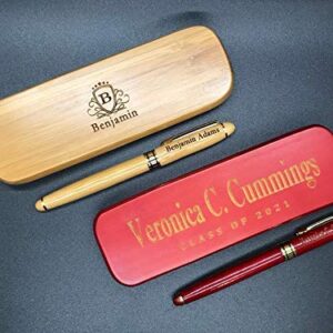 Custom Engraved Wood Pen Set With Maple and Rosewood Finish, Executive Pen and Box With Free Personalization