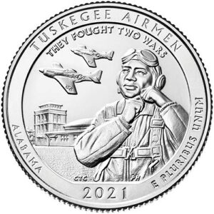 2021 p,d,s bu tuskegee airmen alabama national park np quarter choice uncirculated us mint 3 coin set