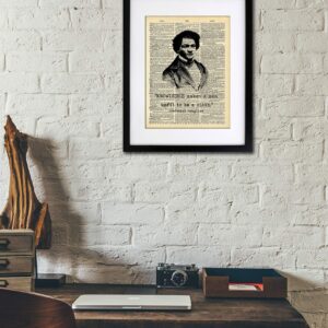Frederick Douglass - Knowledge Slave Quote Art - Authentic Upcycled Dictionary Art Print - Home or Office Decor (D296)