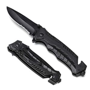 dapr epicforged folding pocket knife for hunting, survival, self-defense, camping, tactical and every day carry