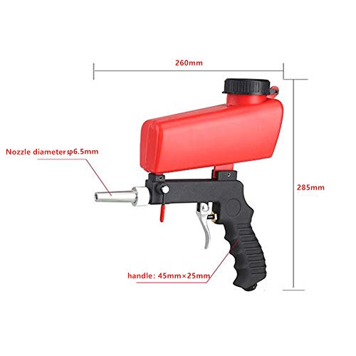 VeYocilk Sandblasting Gun Spray Tool: Gravity Feed Hand Held Sand Blaster for Air Compressor Red