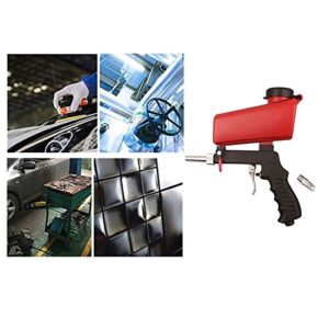 VeYocilk Sandblasting Gun Spray Tool: Gravity Feed Hand Held Sand Blaster for Air Compressor Red