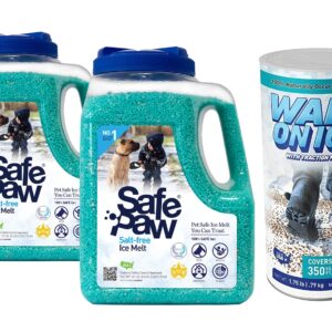 Safe Paw & Traction Magic Walk on Ice Combo for Instant Grip and Ice Melt, Child Plant Dog Paw & Pet Safe, Vet Approved, Non-Toxic, 100% Salt & Chloride Free (2 Jug + 1 Walk on Ice Combo)