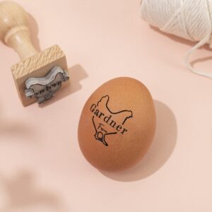 Stamp by Me | Egg Stamp | Chicken Egg Wooden Stamps | Personalized Rubber Stamper for Fresh Eggs | Custom Stamping | Egg Labels | Farm Stamp | Self Inking | Black Ink | Unique Designs| Mini Logo Stamp