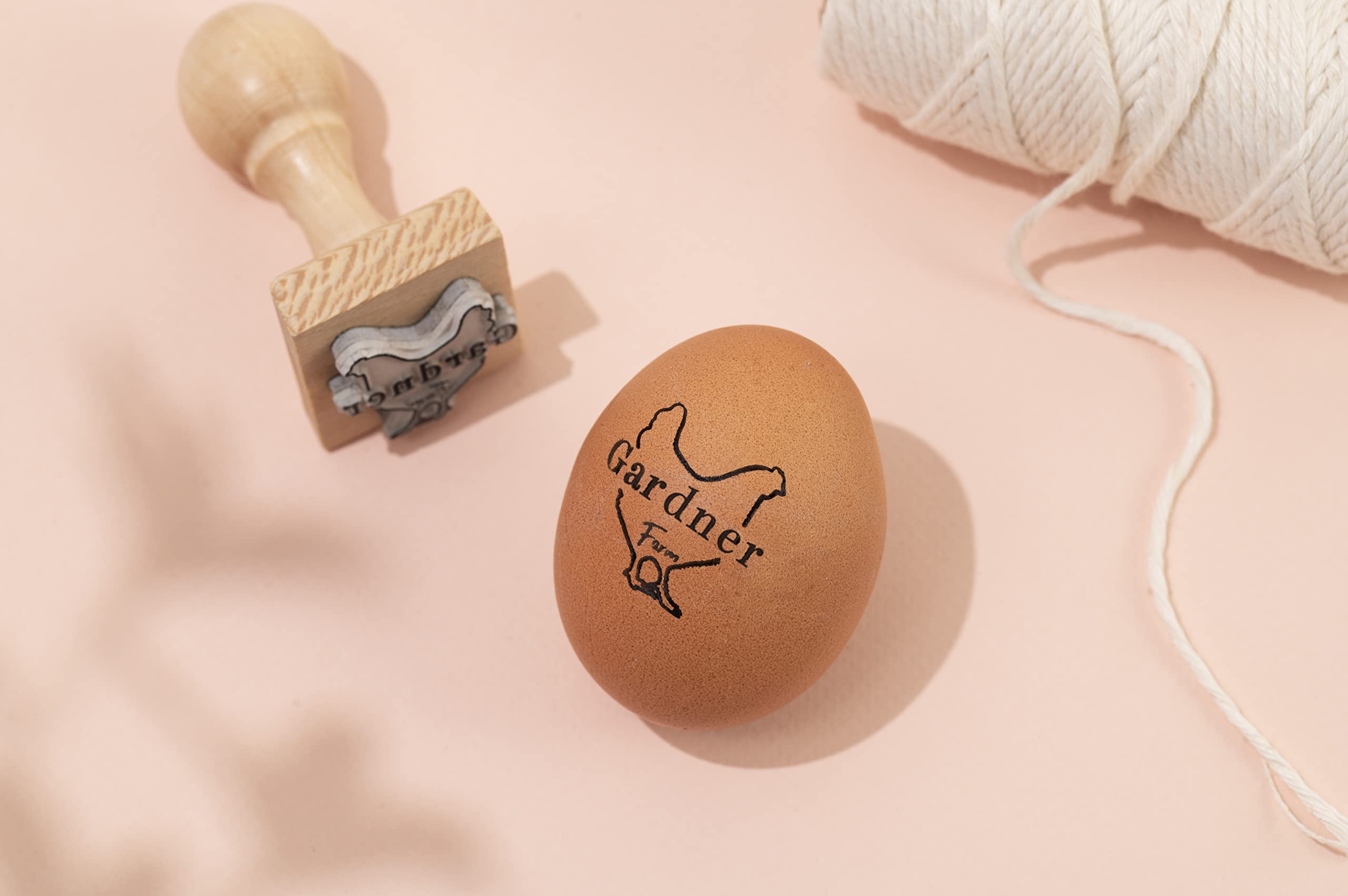 Stamp by Me | Egg Stamp | Chicken Egg Wooden Stamps | Personalized Rubber Stamper for Fresh Eggs | Custom Stamping | Egg Labels | Farm Stamp | Self Inking | Black Ink | Unique Designs| Mini Logo Stamp