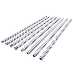 home storage space 82" long wire shelving pole, 1" pole diameter 1.2 mm pole thickness, chrome, 4-pack