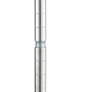 Home Storage Space 82" Long Wire Shelving Pole, 1" Pole Diameter 1.2 mm Pole Thickness, Chrome, 4-Pack