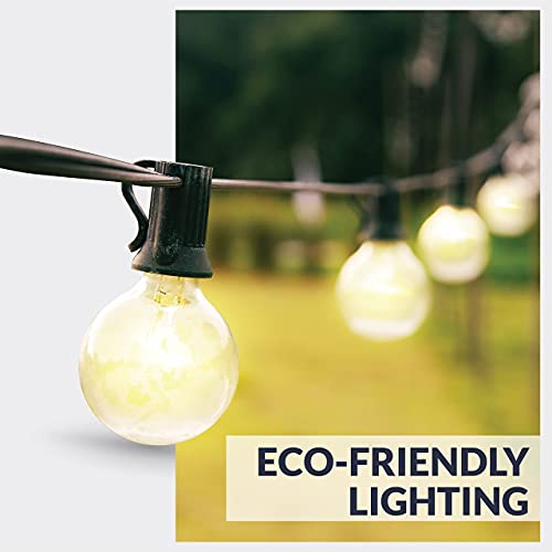 Newhouse Lighting 25 Pack LED Clear G40 Globe Light Bulbs for Outdoor String Lights Fits E12 and C7 Base 1.5 Inch Light Bulbs G40 Replacement Bulbs for Patio Lights (G40LED25)