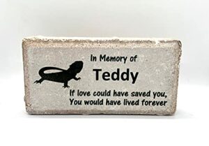 bearded dragon memorial stone - real stone personalized by florida-funshine