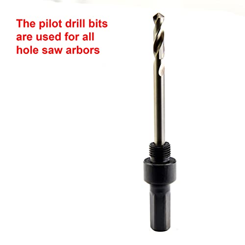 MaxTool 2PCs 1/4" x 3-1/16" Overall Length HSS Pilot Drill BITS STUB Drills Short for Hole saws with 1.5" Cut-Depth or Less; BA02W06R1030P2