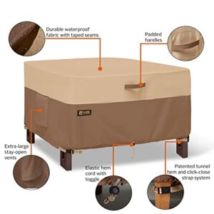 Classic Accessories Veranda's Best Waterproof Square Fire Pit Table Cover, 42 x 42 x 22 Inch, Outdoor Table Cover, Earth