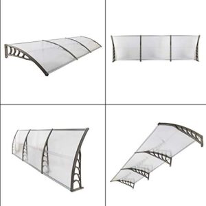 Patio Door Window Awning Canopy, Polycarbonate Cover Front Door Outdoor Patio Awning Canopy UV Rain Snow Protection Hollow Sheet