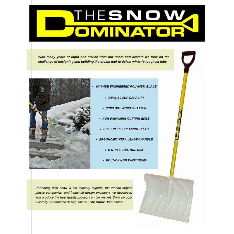 JM Enterprises 7809411 18 x 57.5 in. The Snow Dominator Poly Snow Pusher - Pack of 6