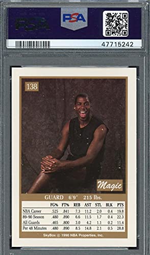 Magic Johnson 1990 Skybox Basketball Card #138 Graded PSA 9 MINT