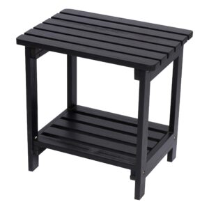 shine company 4114bk providence rectangular adirondack outdoor side table | wood accent table for indoor/outdoor – black