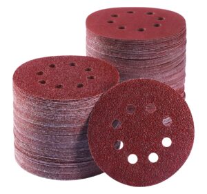 mido professional abrasive sanding disc 5-inch 8-hole 240 pcs 40 60 80 100 120 150 180 240 320 400 600 800 grit aluminum oxide sandpaper hook and loop adhesive sanding disc for random orbital sander