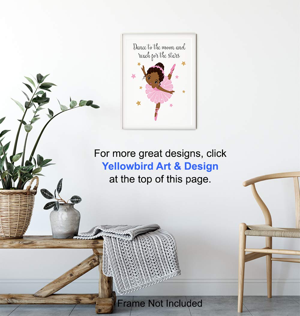 Black Wall Art for African American Girl Black Girl Gifts African American Girl Gifts - African American Wall Art - Afro Wall Art - Ballerina Wall Decor - African American Little Girls Room Decor 8x10