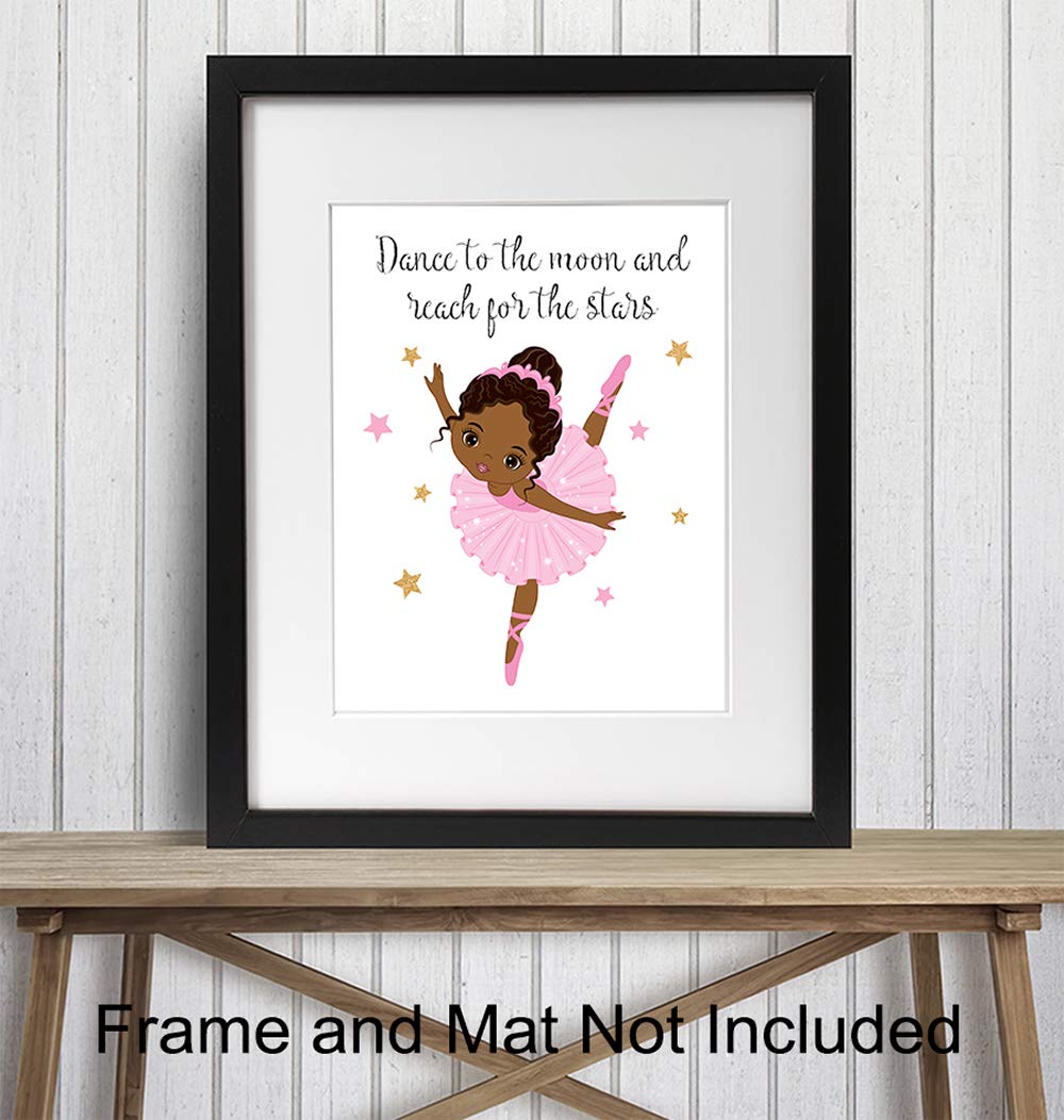 Black Wall Art for African American Girl Black Girl Gifts African American Girl Gifts - African American Wall Art - Afro Wall Art - Ballerina Wall Decor - African American Little Girls Room Decor 8x10